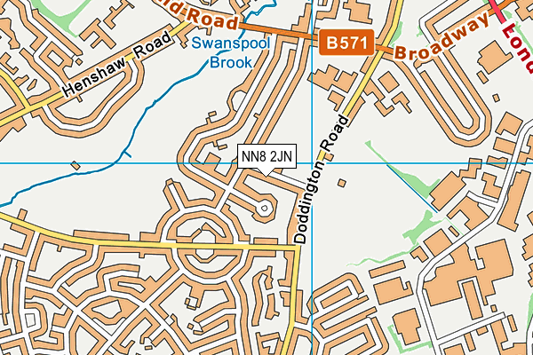 NN8 2JN map - OS VectorMap District (Ordnance Survey)