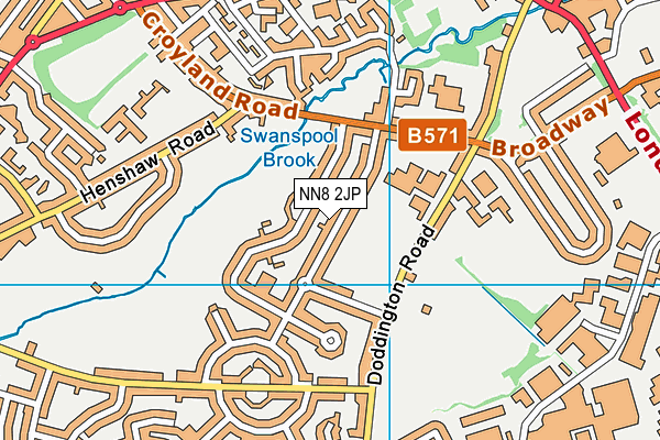 NN8 2JP map - OS VectorMap District (Ordnance Survey)
