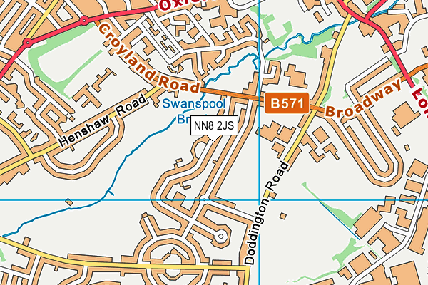 NN8 2JS map - OS VectorMap District (Ordnance Survey)