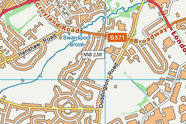NN8 2JW map - OS VectorMap District (Ordnance Survey)