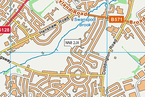 NN8 2JX map - OS VectorMap District (Ordnance Survey)