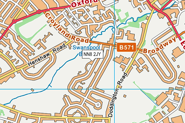 NN8 2JY map - OS VectorMap District (Ordnance Survey)