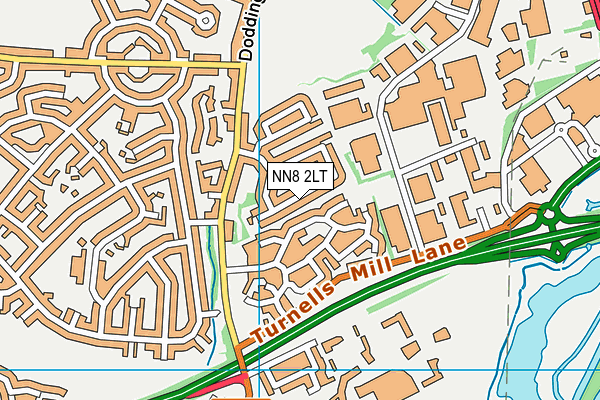 NN8 2LT map - OS VectorMap District (Ordnance Survey)