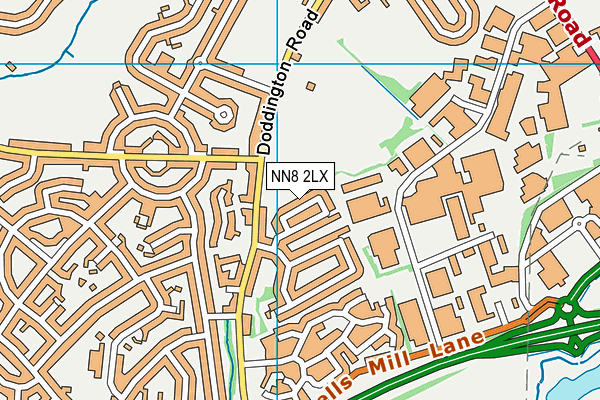 NN8 2LX map - OS VectorMap District (Ordnance Survey)
