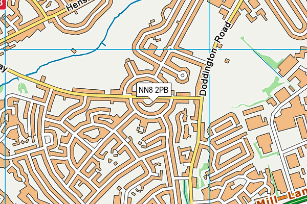 NN8 2PB map - OS VectorMap District (Ordnance Survey)