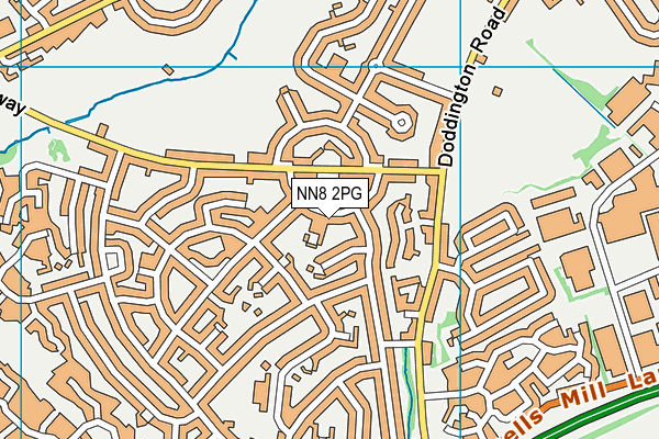 NN8 2PG map - OS VectorMap District (Ordnance Survey)