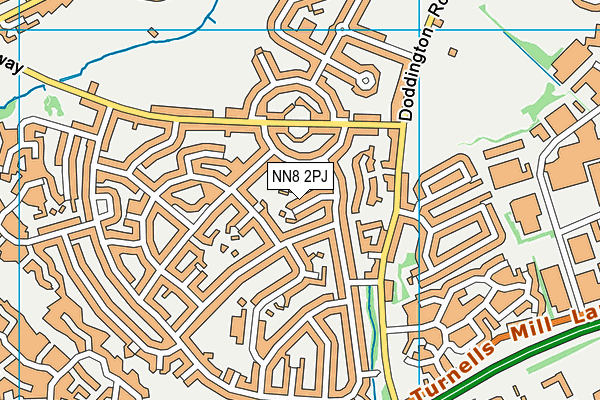 NN8 2PJ map - OS VectorMap District (Ordnance Survey)