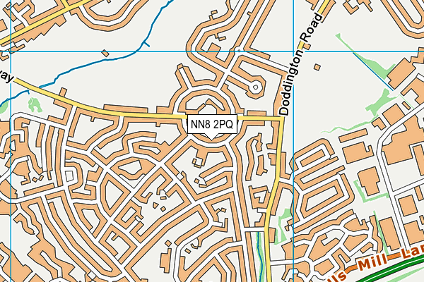 NN8 2PQ map - OS VectorMap District (Ordnance Survey)