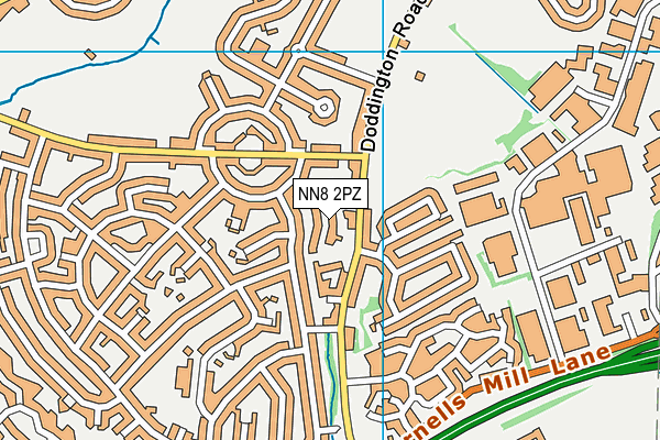 NN8 2PZ map - OS VectorMap District (Ordnance Survey)
