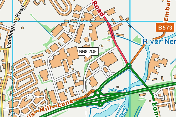 NN8 2QF map - OS VectorMap District (Ordnance Survey)