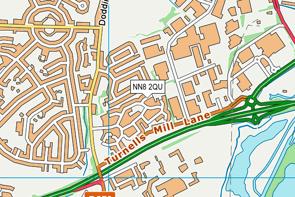 NN8 2QU map - OS VectorMap District (Ordnance Survey)