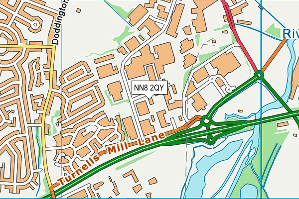 NN8 2QY map - OS VectorMap District (Ordnance Survey)