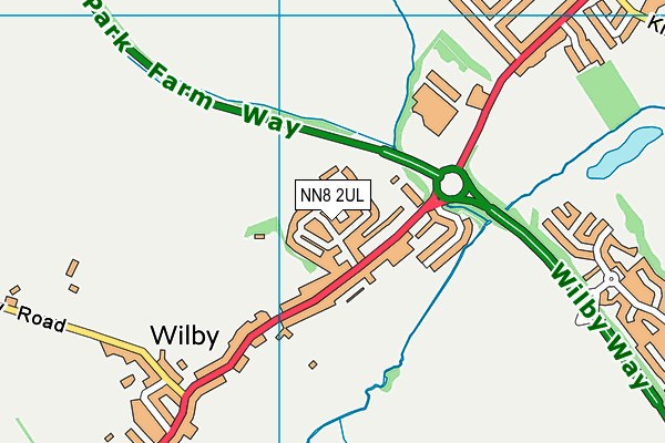 Wilby Playing Field map (NN8 2UL) - OS VectorMap District (Ordnance Survey)