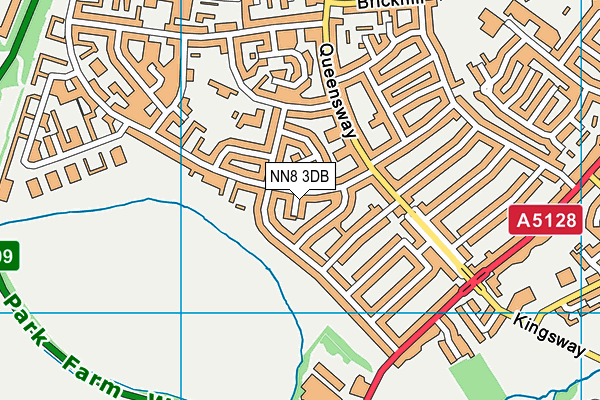 NN8 3DB map - OS VectorMap District (Ordnance Survey)