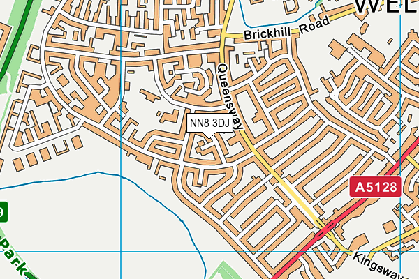 NN8 3DJ map - OS VectorMap District (Ordnance Survey)
