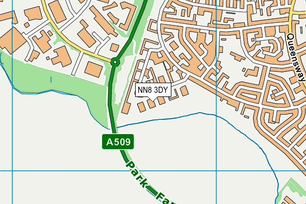 NN8 3DY map - OS VectorMap District (Ordnance Survey)