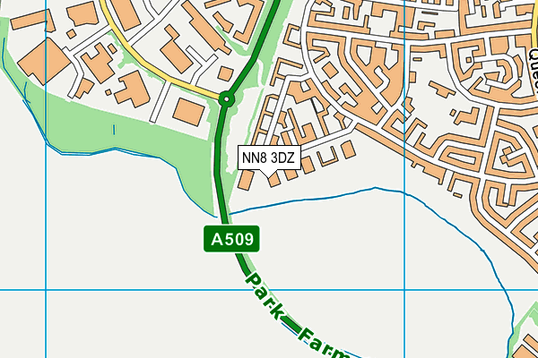 NN8 3DZ map - OS VectorMap District (Ordnance Survey)