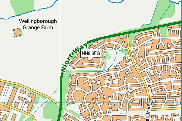 NN8 3FG map - OS VectorMap District (Ordnance Survey)