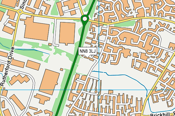NN8 3LJ map - OS VectorMap District (Ordnance Survey)