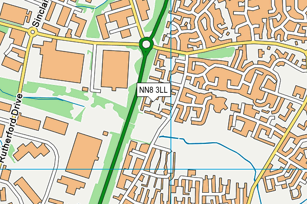 NN8 3LL map - OS VectorMap District (Ordnance Survey)