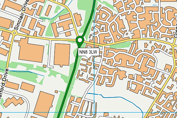 NN8 3LW map - OS VectorMap District (Ordnance Survey)