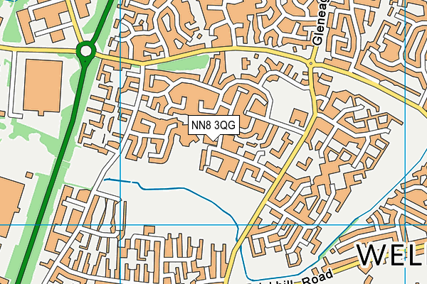 NN8 3QG map - OS VectorMap District (Ordnance Survey)
