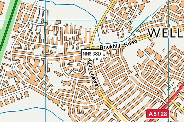 NN8 3SD map - OS VectorMap District (Ordnance Survey)