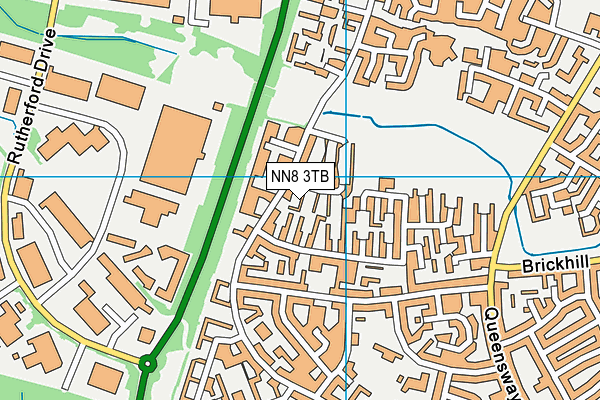 NN8 3TB map - OS VectorMap District (Ordnance Survey)