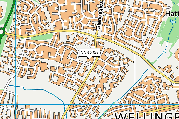 NN8 3XA map - OS VectorMap District (Ordnance Survey)