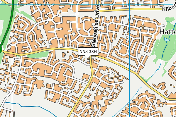 NN8 3XH map - OS VectorMap District (Ordnance Survey)
