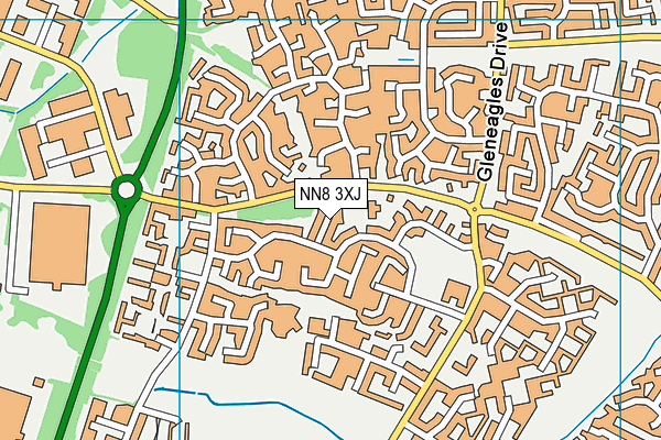 NN8 3XJ map - OS VectorMap District (Ordnance Survey)