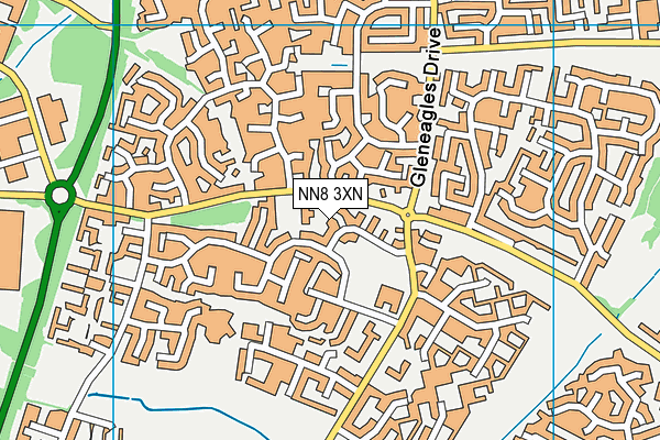 NN8 3XN map - OS VectorMap District (Ordnance Survey)