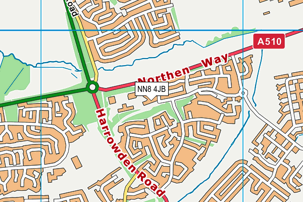 NN8 4JB map - OS VectorMap District (Ordnance Survey)