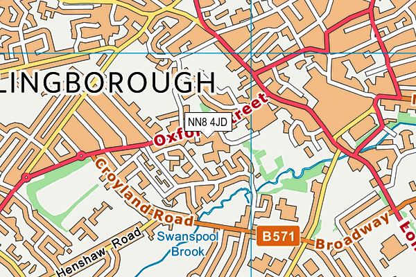 NN8 4JD map - OS VectorMap District (Ordnance Survey)