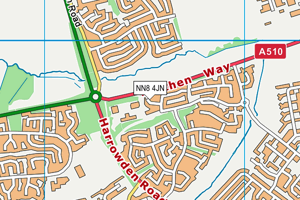 NN8 4JN map - OS VectorMap District (Ordnance Survey)