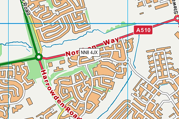 NN8 4JX map - OS VectorMap District (Ordnance Survey)