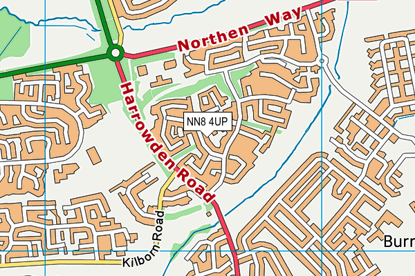 NN8 4UP map - OS VectorMap District (Ordnance Survey)