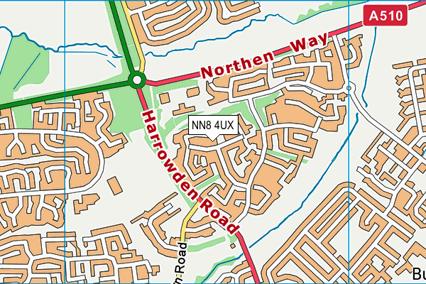NN8 4UX map - OS VectorMap District (Ordnance Survey)