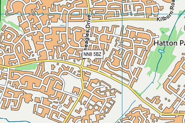 NN8 5BZ map - OS VectorMap District (Ordnance Survey)