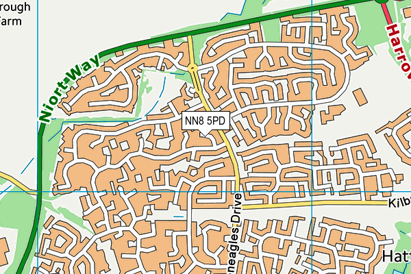 NN8 5PD map - OS VectorMap District (Ordnance Survey)