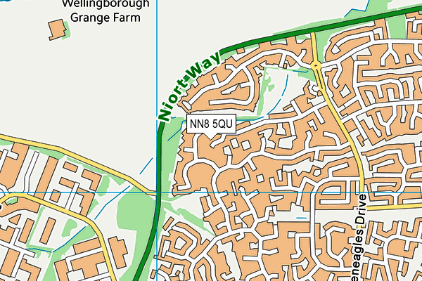 NN8 5QU map - OS VectorMap District (Ordnance Survey)