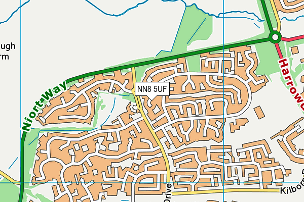NN8 5UF map - OS VectorMap District (Ordnance Survey)