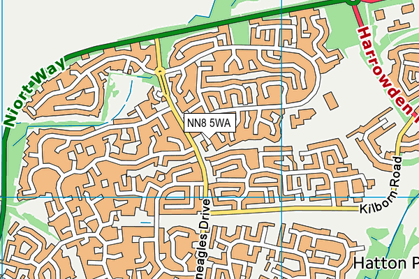 NN8 5WA map - OS VectorMap District (Ordnance Survey)