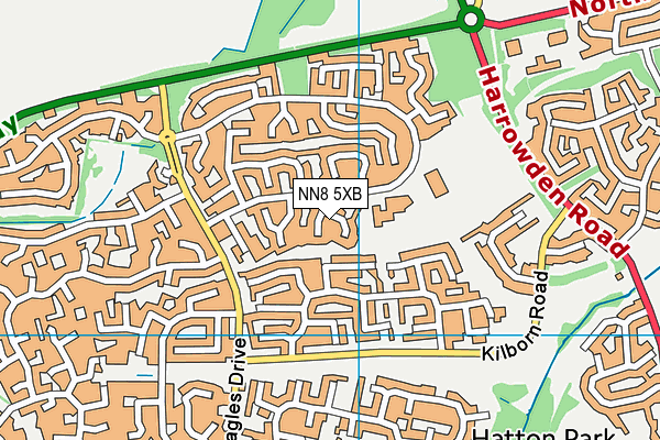 NN8 5XB map - OS VectorMap District (Ordnance Survey)