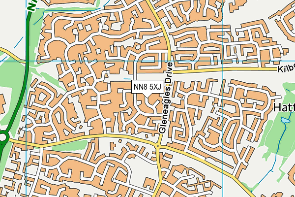 NN8 5XJ map - OS VectorMap District (Ordnance Survey)