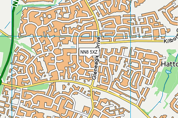 NN8 5XZ map - OS VectorMap District (Ordnance Survey)