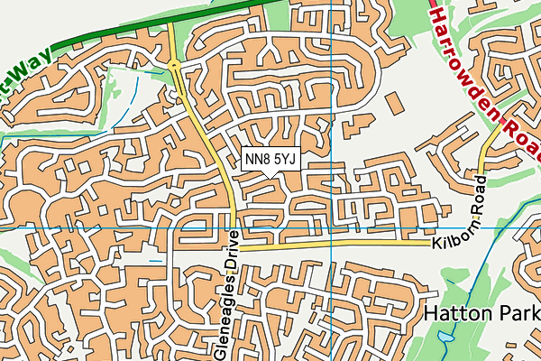 NN8 5YJ map - OS VectorMap District (Ordnance Survey)