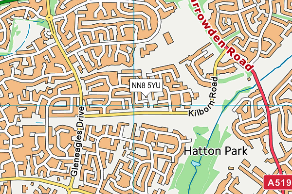 NN8 5YU map - OS VectorMap District (Ordnance Survey)