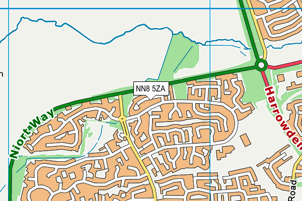 NN8 5ZA map - OS VectorMap District (Ordnance Survey)