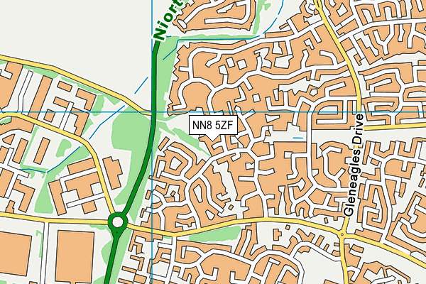 NN8 5ZF map - OS VectorMap District (Ordnance Survey)